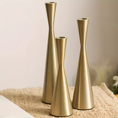 Sleek Nordic Brass Waist Kerzenständer | 3er Set