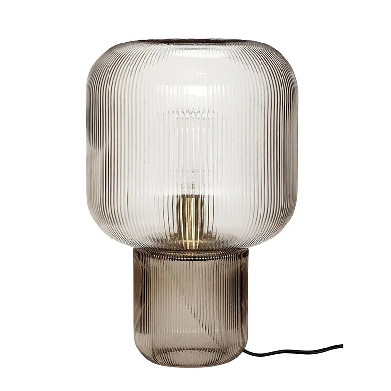 Elegante Tischlampe aus Glas mit LED E27 Lichtquelle