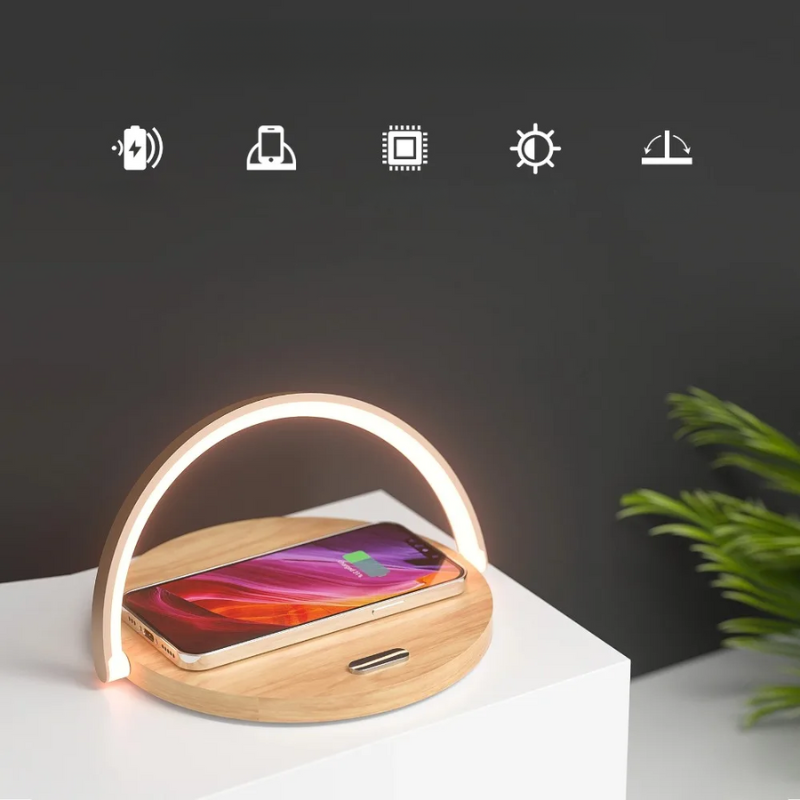 Praktisch – Kabelloses Ladegerät 15 W mit verstellbarer Touch-Lampe für iPhone und AirPods