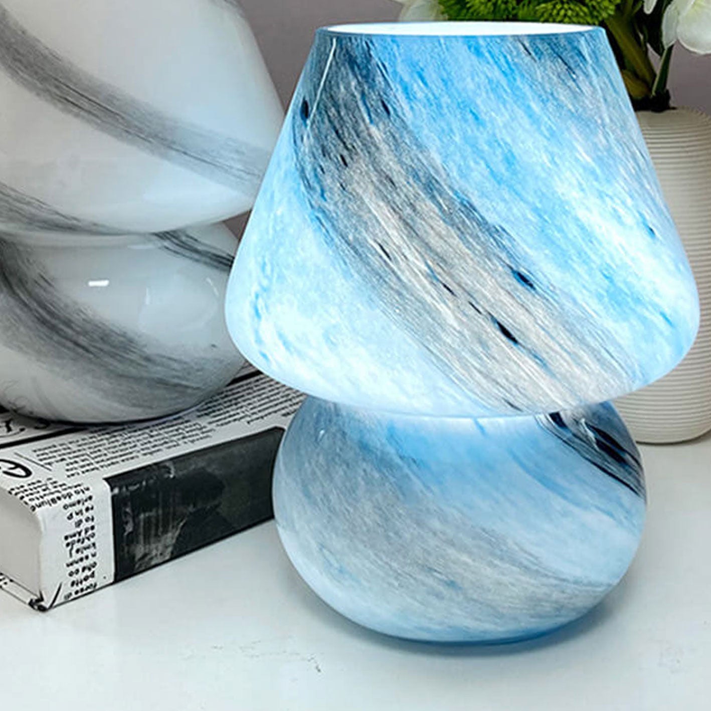 Handgefertigte Glas-Planet-Design 1-Licht-Pilzlampe