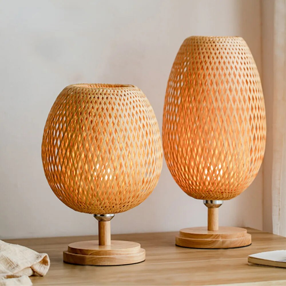 Garduru - Vintage Bamboe Tischlampe aus Handarbeit mit Natürlichem Design