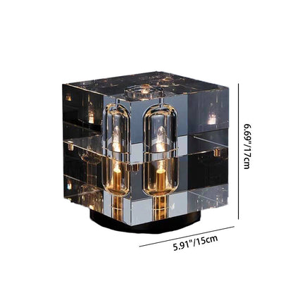 Garduru Kristall Tischlampe | Geometrisches Design | Rechteckig oder Quadratisch | 1-flammig