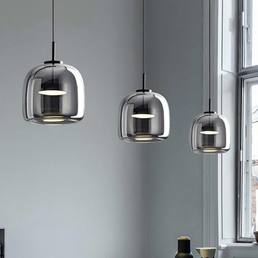 Suspension Nordic aus schwarzem Glas – Elegantes und modernes Design mit LED-Beleuchtung