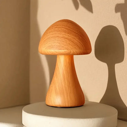 Holzpilzlampe - Tragbare LED-Nachtlampe mit Touch-Sensor und dimmbaren Einstellungen
