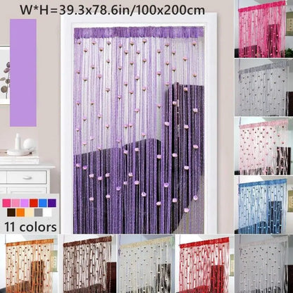 Garduru Vorhang mit dekorativen Faden perfekt für Ihr Wohnzimmer Partition | 1+1 GRATIS