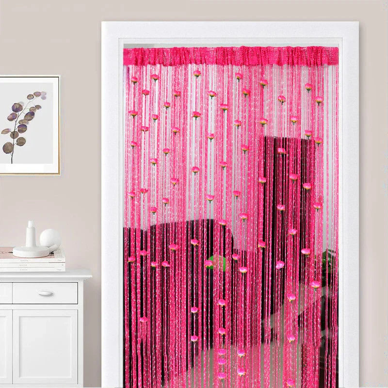 Garduru Vorhang mit dekorativen Faden perfekt für Ihr Wohnzimmer Partition | 1+1 GRATIS