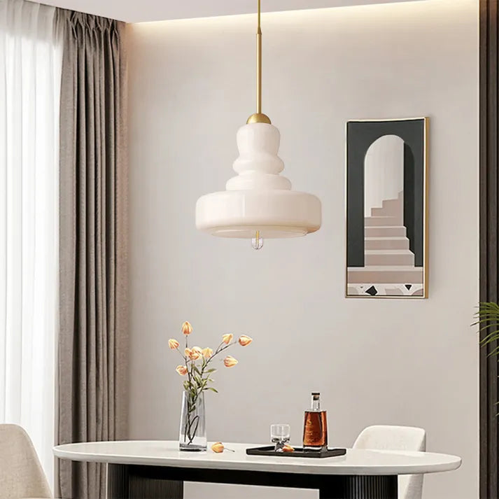 Garduru Bauhaus Glas Pendelleuchte | Elegantes Kürbis-Design | Dimmbares Licht | Moderne Deckenleuchte