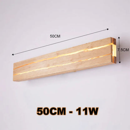 Moderne Wandlampe aus Holz mit Rissmuster - Elegante LED-Beleuchtung für Wohnzimmer und Schlafzimmer