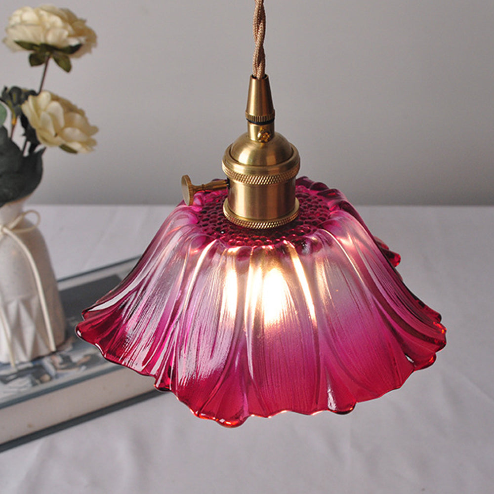 Vintage Florale Glas Pendelleuchte für das Esszimmer - Elegantes Retro-Design zur Beleuchtung Ihres Raumes