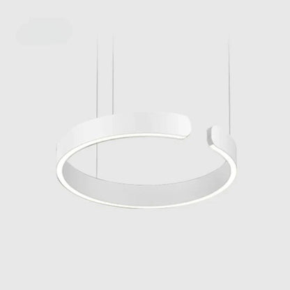 Garduru | Edge Modern Circle LED-Hängelampe aus schwarzem/weißem/goldenem Metall für Schlafzimmer/Esszimmer/Wohnzimmer