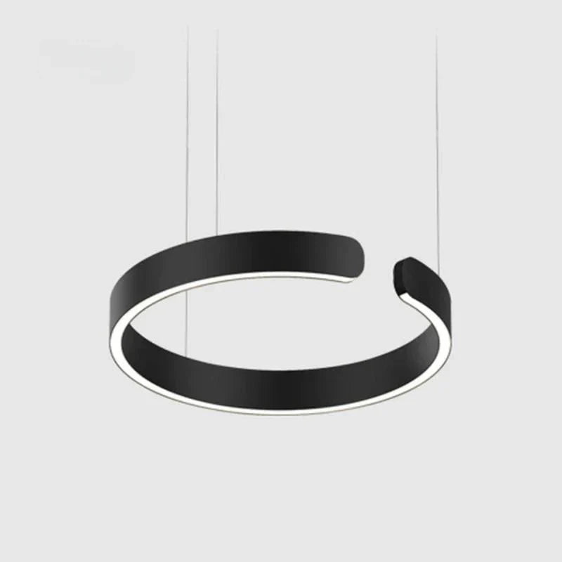 Garduru | Edge Modern Circle LED-Hängelampe aus schwarzem/weißem/goldenem Metall für Schlafzimmer/Esszimmer/Wohnzimmer