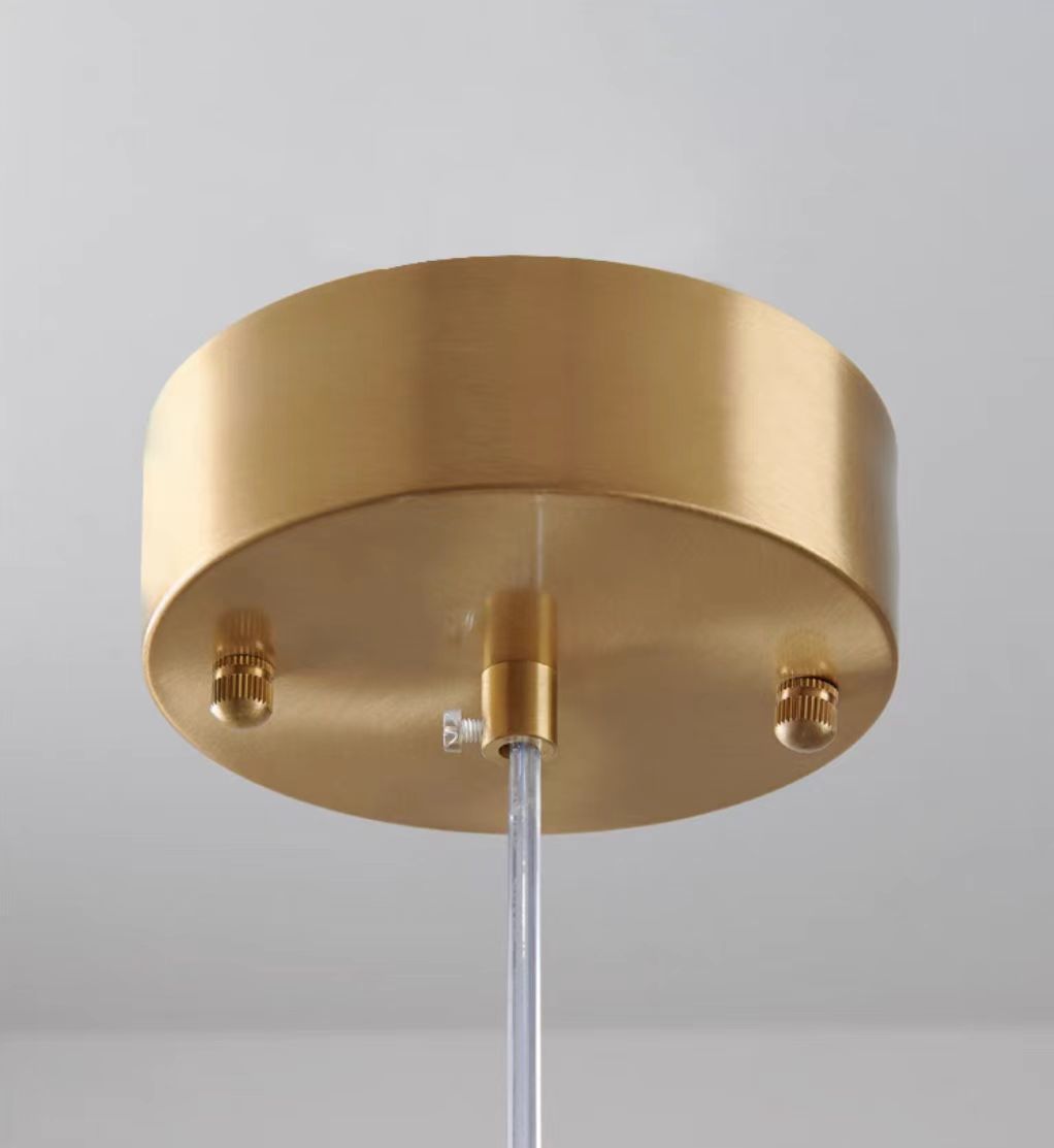 Moderne Glas- und Messinghängelampe – Elegante Beleuchtung für Wohnzimmer und Küche