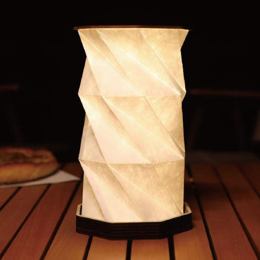 Rotierende Holz-LED-Nachtlampe