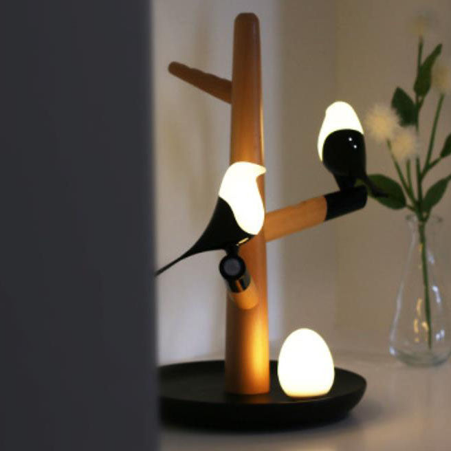 Smart Sensor Vogel Elster Tischlampe