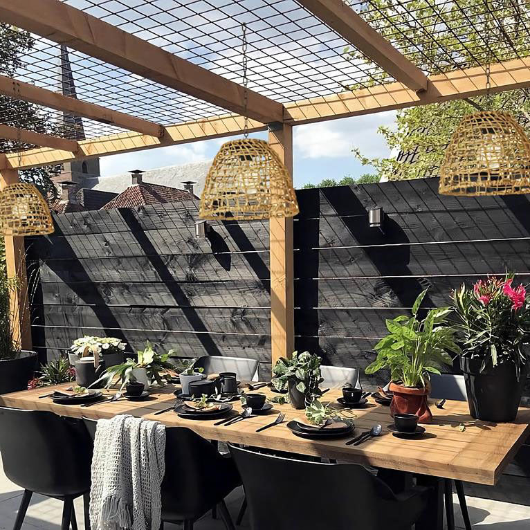 Garduru Solar Hängelampe | Eisen- und Rattandesign | Wetterfest | LED Beleuchtung | Für Terrasse & Garten