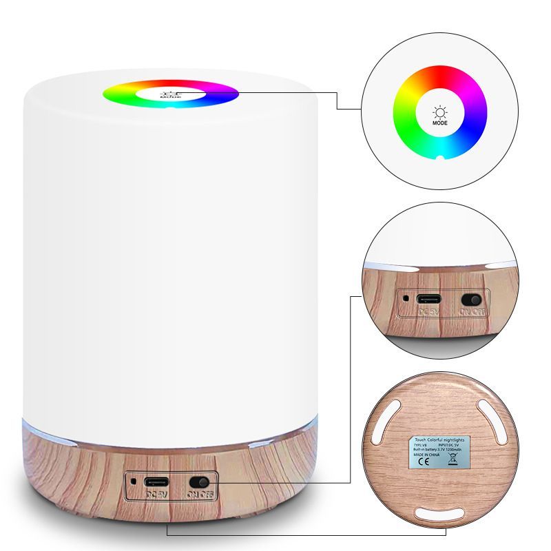 GlowEase – Dimmbarer LED Nachttischlampe mit Touch-Steuerung und farbenfroher Atmosphäre