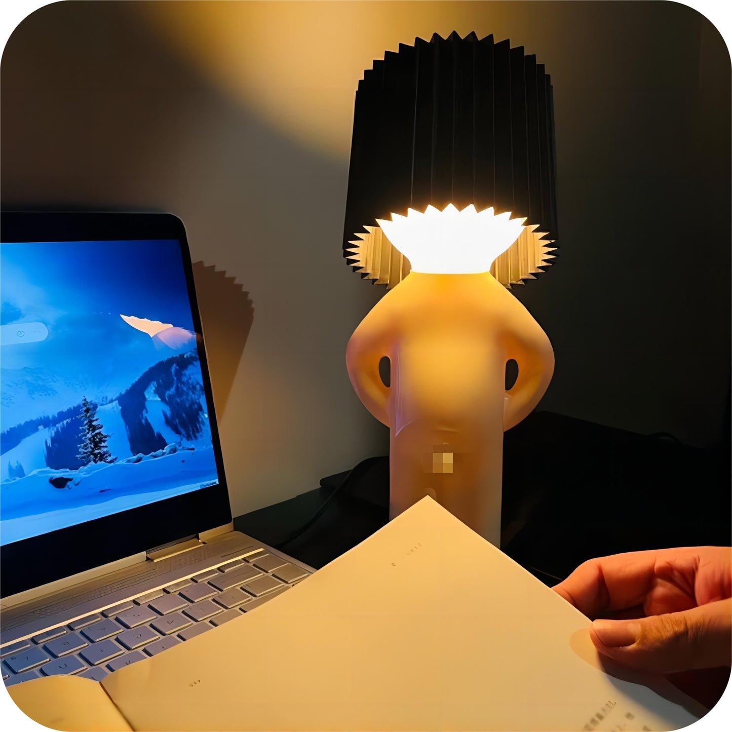 Verspielte kabellose Tischlampe mit einzigartigem Design – Tragbare wiederaufladbare LED-Lampe für fröhliche Innenräume