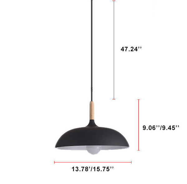 Garduru Moderne Pendelleuchte | Holz-Metall-Design | LED-Lampe | Dome-Stil | Verschiedene Größen & Farben