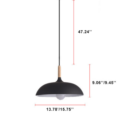 Garduru Moderne Pendelleuchte | Holz-Metall-Design | LED-Lampe | Dome-Stil | Verschiedene Größen & Farben