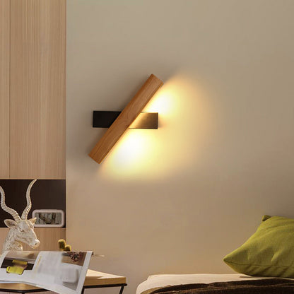 LinearLight - Moderne Holz Rotierbare LED Wandlampe für Schlafzimmer