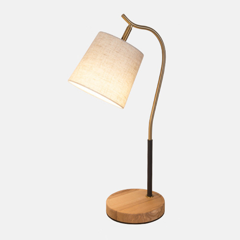 Fassungsförmige Nachttischlampe aus Stoff 1 Glühbirne Einfachheit Tischlicht mit Gooseneck-Arm