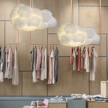 Pendelleuchte Wolken-design Stoff Deckenlampe