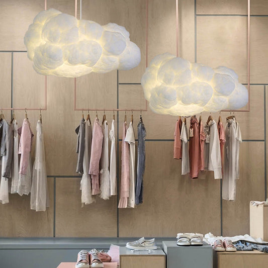 Pendelleuchte Wolken-design Stoff Deckenlampe