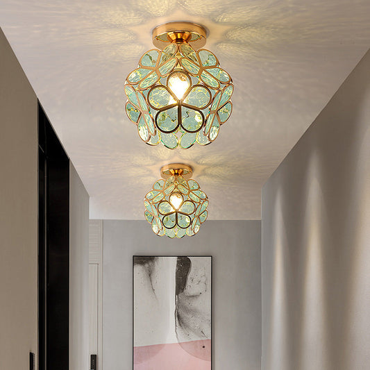 Glas-Deckenleuchte im Blumenstil - Elegante Lampe für den Eingangsbereich