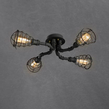 Garduru Industrielle Vintage Deckenleuchte | 4/6/8 Lichter | Wasserrohr-Design aus Eisen