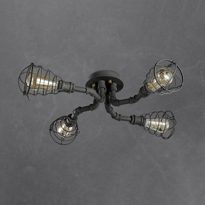 Garduru Industrielle Vintage Deckenleuchte | 4/6/8 Lichter | Wasserrohr-Design aus Eisen