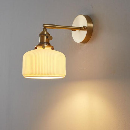 Garduru Moderne Wandlampe | Minimalistische Keramik-Wandleuchte | Streifendesign | Ambientebeleuchtung