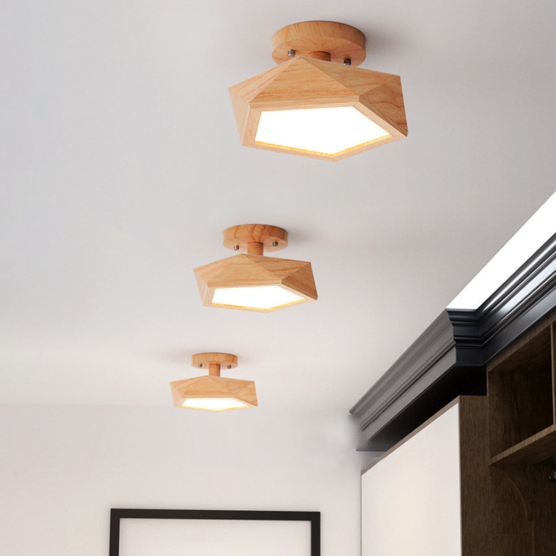 Garduru - Holz Deckenleuchte Semi Flush Mount für Moderne Flure