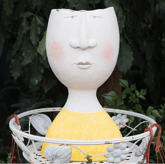 Portrait Skulptur Blumentopf