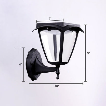 Solar-Wandlampe LED – Trapezförmiges Design aus Kunststoff, Außenbeleuchtung