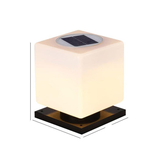 Garduru Weiße Würfelförmige Solar Lampe für den Außenbereich