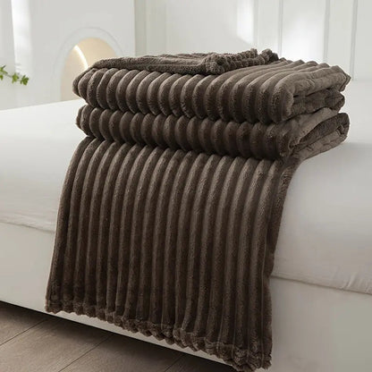 Garduru - Weiche Gerippte Kuscheldecke aus Flanell für stilvolles Wohnambiente