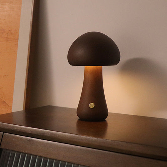 Nachtlampe - DreamShroom - Holzpilz - LED-Touch-Schalter