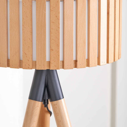 Hemsby Natürliche Holzlatten-Stativ-Tischlampe