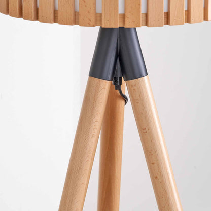 Hemsby Natürliche Holzlatten-Stativ-Tischlampe