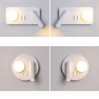 Garduru Nordic LED Wandleuchte | Rund & Eckig | Minimalistisches Design | Leselampe mit Acryl & Eisen