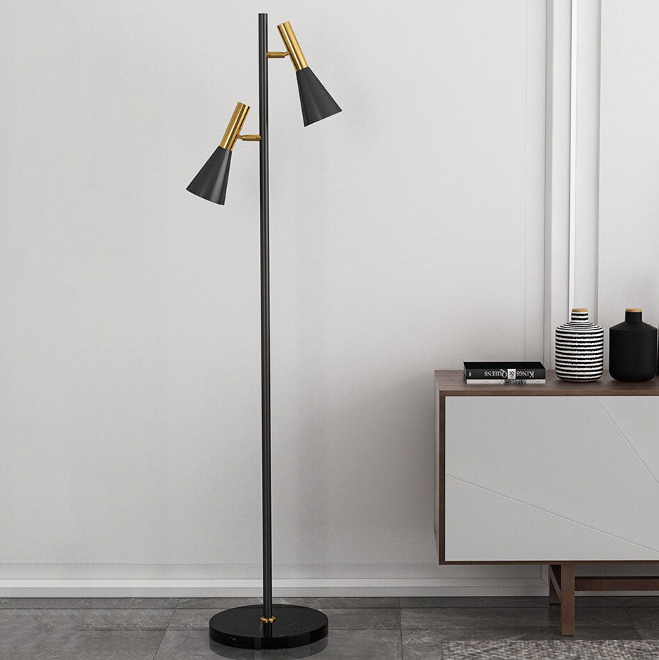 Garduru Nordic Design Stehlampe | Minimalistische Drehbare 2-Licht Lampe | Modernes Stehleuchten-Design