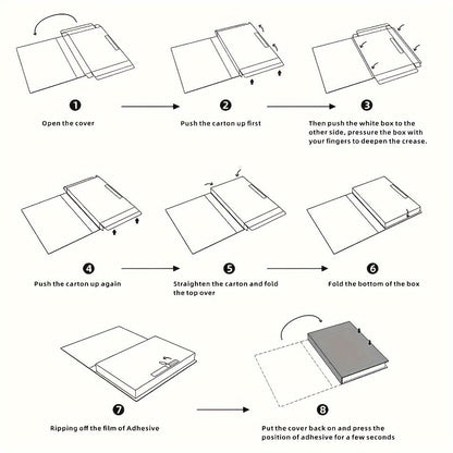 Set von 3 Dekorativen Faltbüchern - Klassische Papierbuchstützen für Regaldekoration