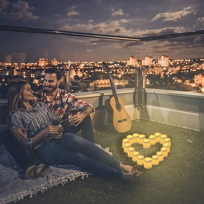 Batteriebetriebene LED-Teelichter mit warmweißem Flackereffekt