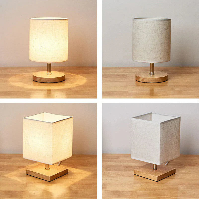 Moderne Minimalistische Tischlampe mit Holzfuß – Elegante Wohnbeleuchtung Dekor