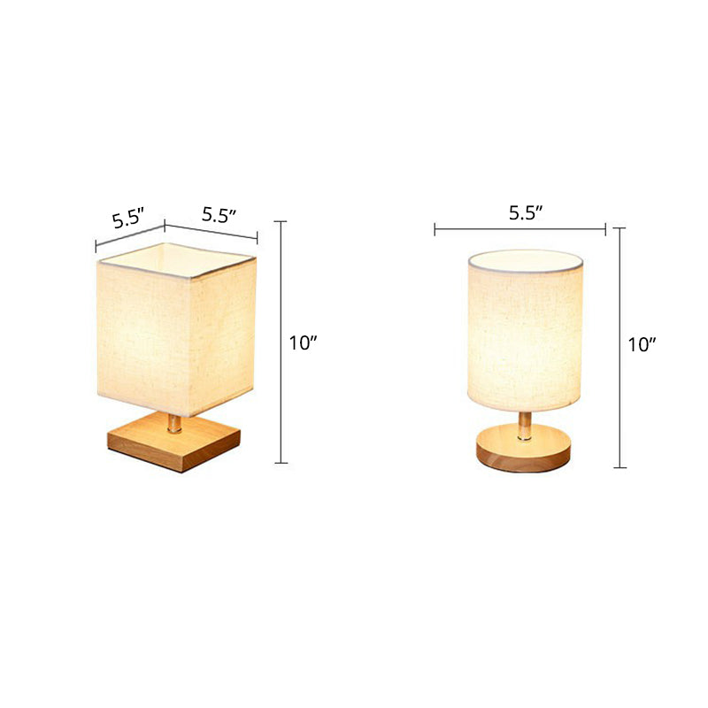 LinnenHout - Minimalistische Tischlampe aus Leinen und Holz