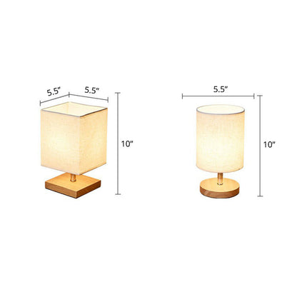 LinnenHout - Minimalistische Tischlampe aus Leinen und Holz