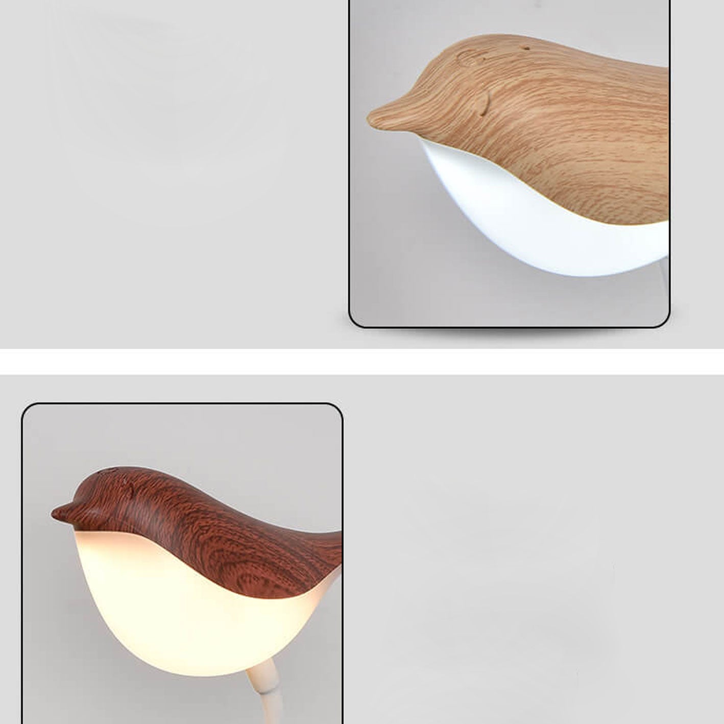 Garduru Nordic LED Tischlampe | USB-Ladung | Nachtlicht mit Vogelclip | Modernes Design