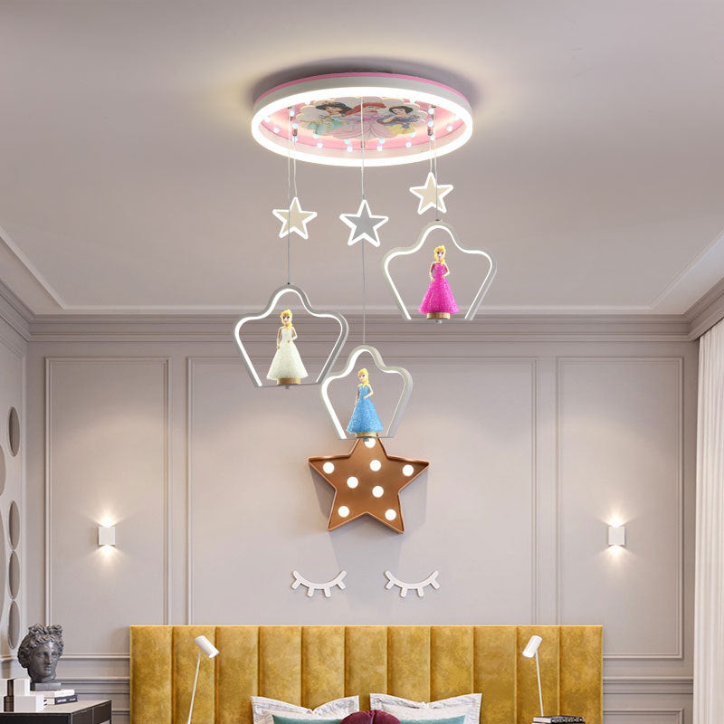 Princess Hängeleuchte - Cartoon LED Acryl Pendelleuchte für Mädchen Schlafzimmer