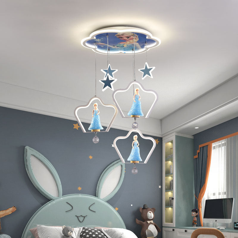 Princess Hängeleuchte - Cartoon LED Acryl Pendelleuchte für Mädchen Schlafzimmer