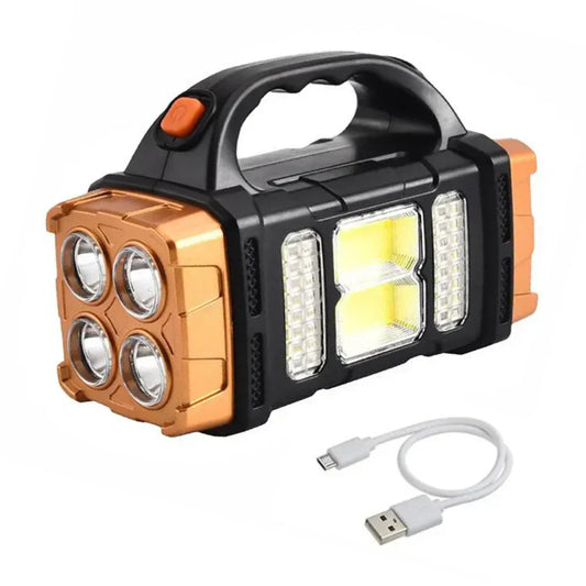 3-in-1 Notfall Taschenlampe mit USB-Ladung und praktischem Tragegriff